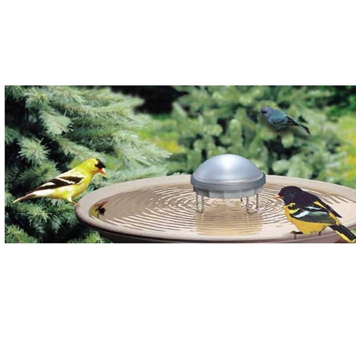 GC Home &#x26; Garden 6&#x201D; Silver Solar Water Wiggler in Birdbaths