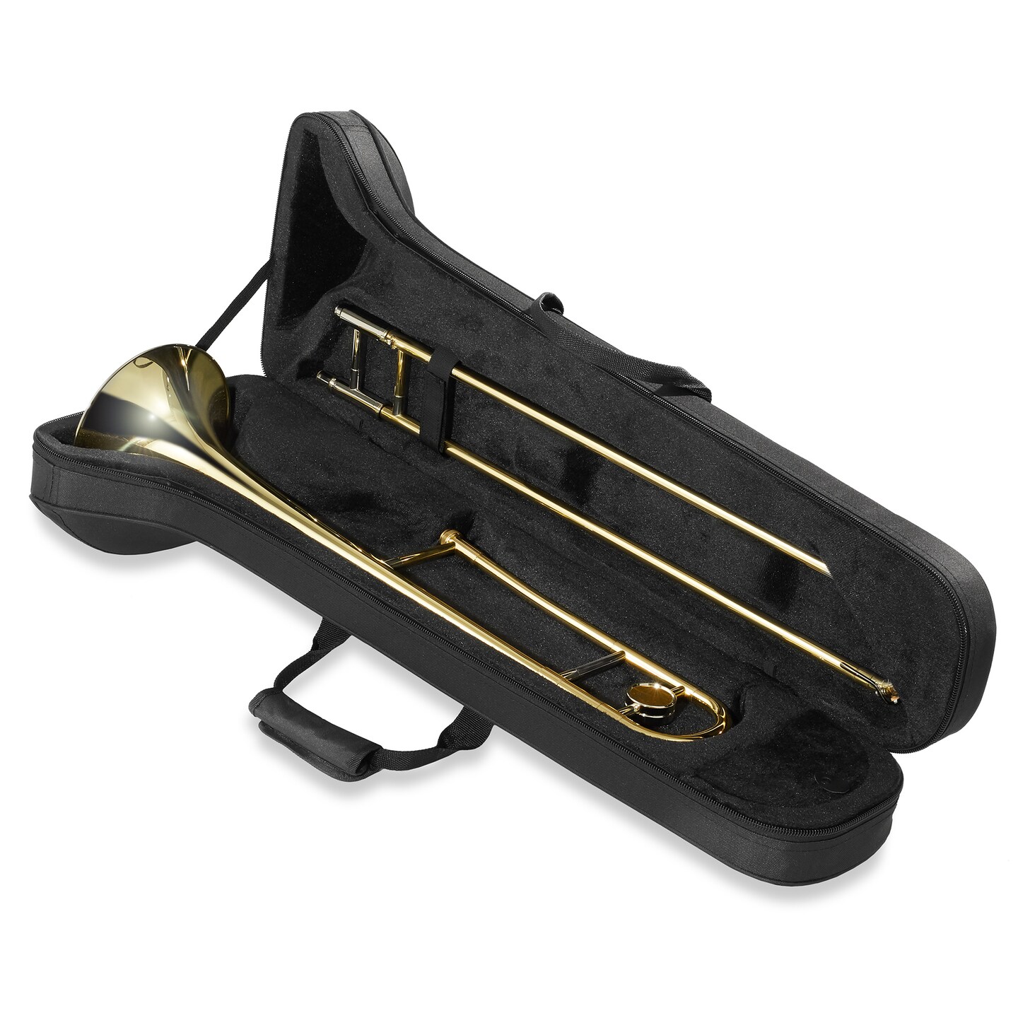 Ashthorpe Bb Tenor Slide Trombone - Includes Case, Mouthpiece, Gloves, Cleaning Cloth, Slide Grease