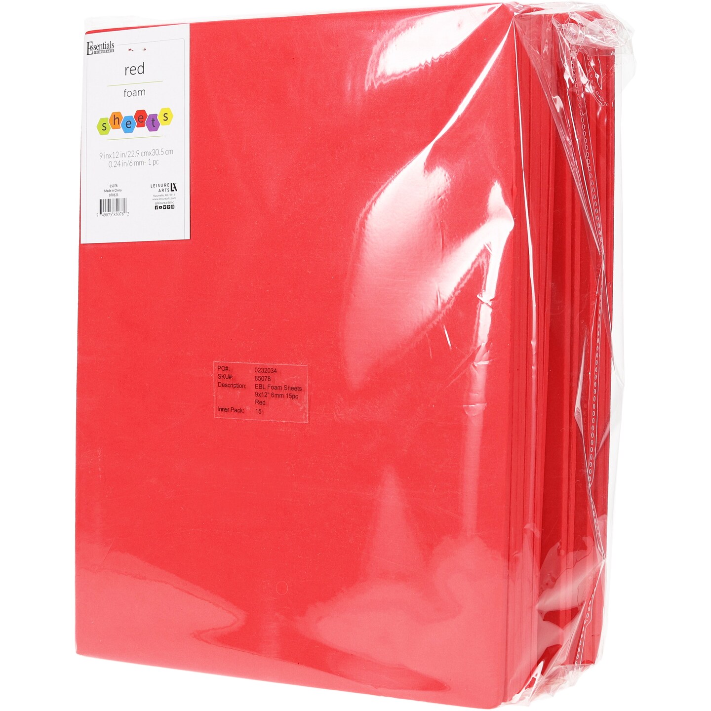 EBL Foam Sheets 9x12&#x22; 6mm 15pc Red