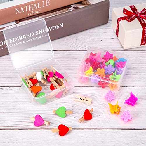 24 Packs Small Clear Plastic Beads Storage Containers Box with Hinged Lid for Storage of Small Items, Crafts, Jewelry, Hardware, 3.3 x 3.3 x 1.2 in