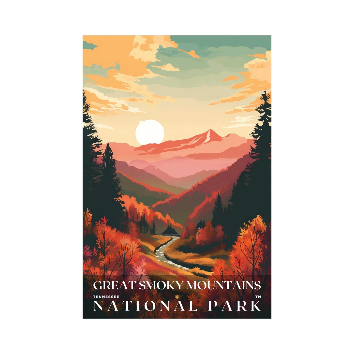 Great Smoky Mountains National Park Poster, Travel Art, Office Poster ...