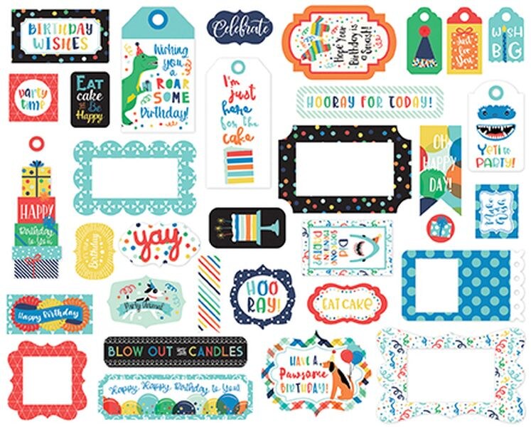 Echo Park It&#x27;s Your Birtday Boy Frames &#x26; Tags