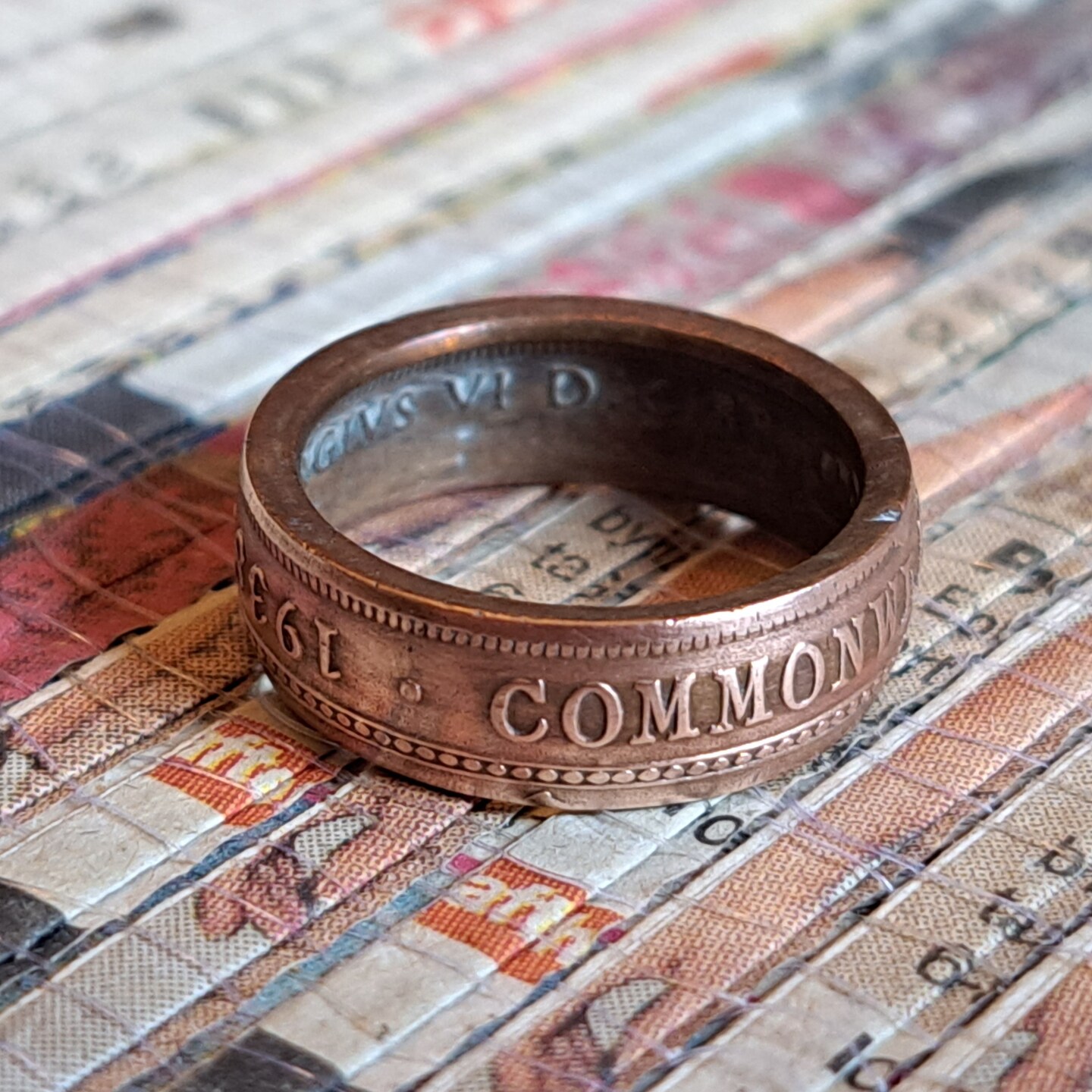 Copper coin sale ring