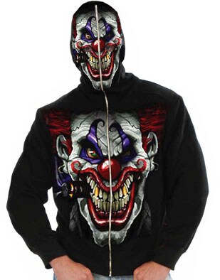 Adult Men&#x27;s Hi Ya Roy Evil Clown Black Hoodie Sweatshirt