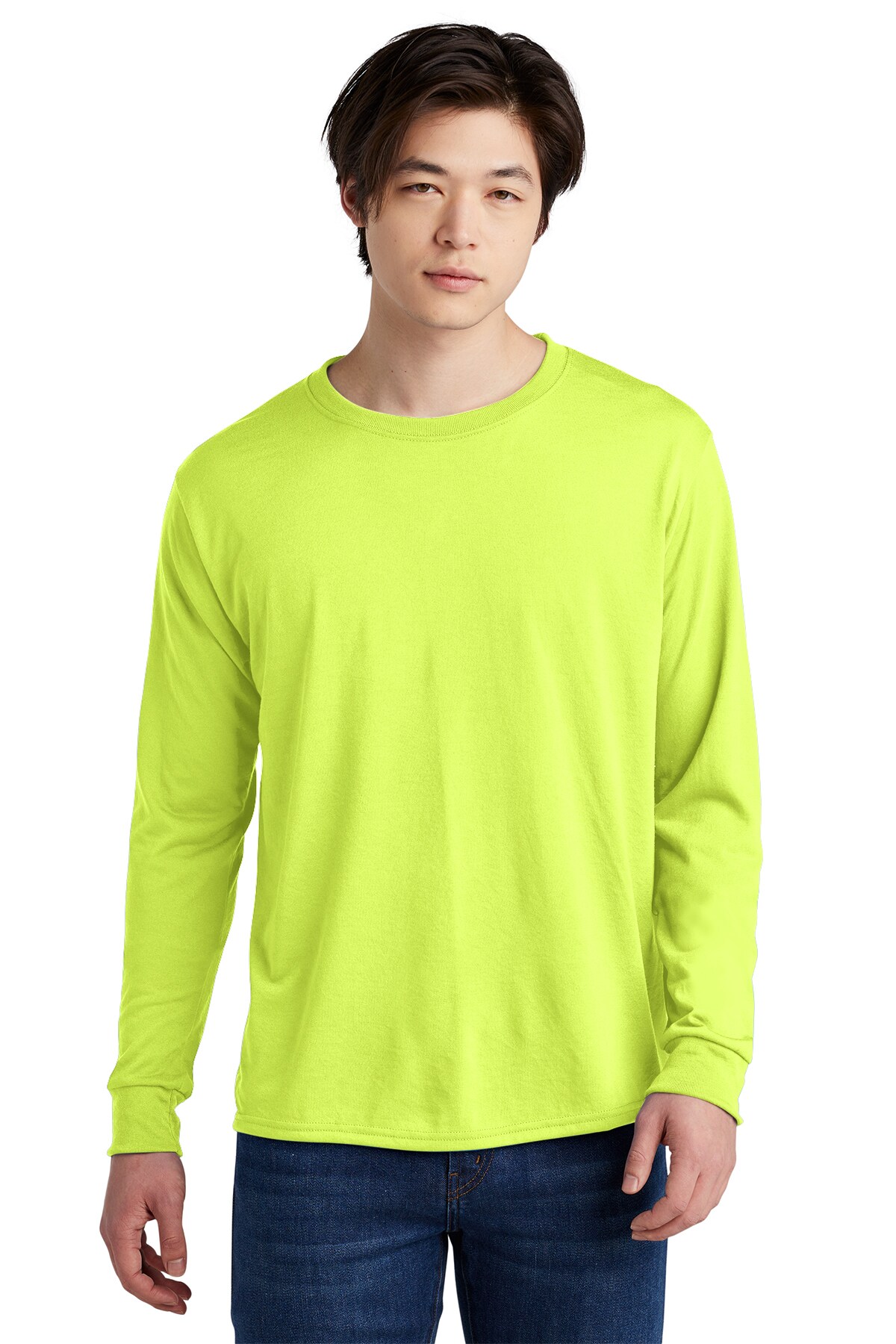 Stylish Long Sleeve T-Shirts Stretch Crewneck Soft Tees for Men | Men's  Eversoft 5.3-oz, 100% polyester Cotton Stay Tucked Crew Long Sleeve T-Shirt