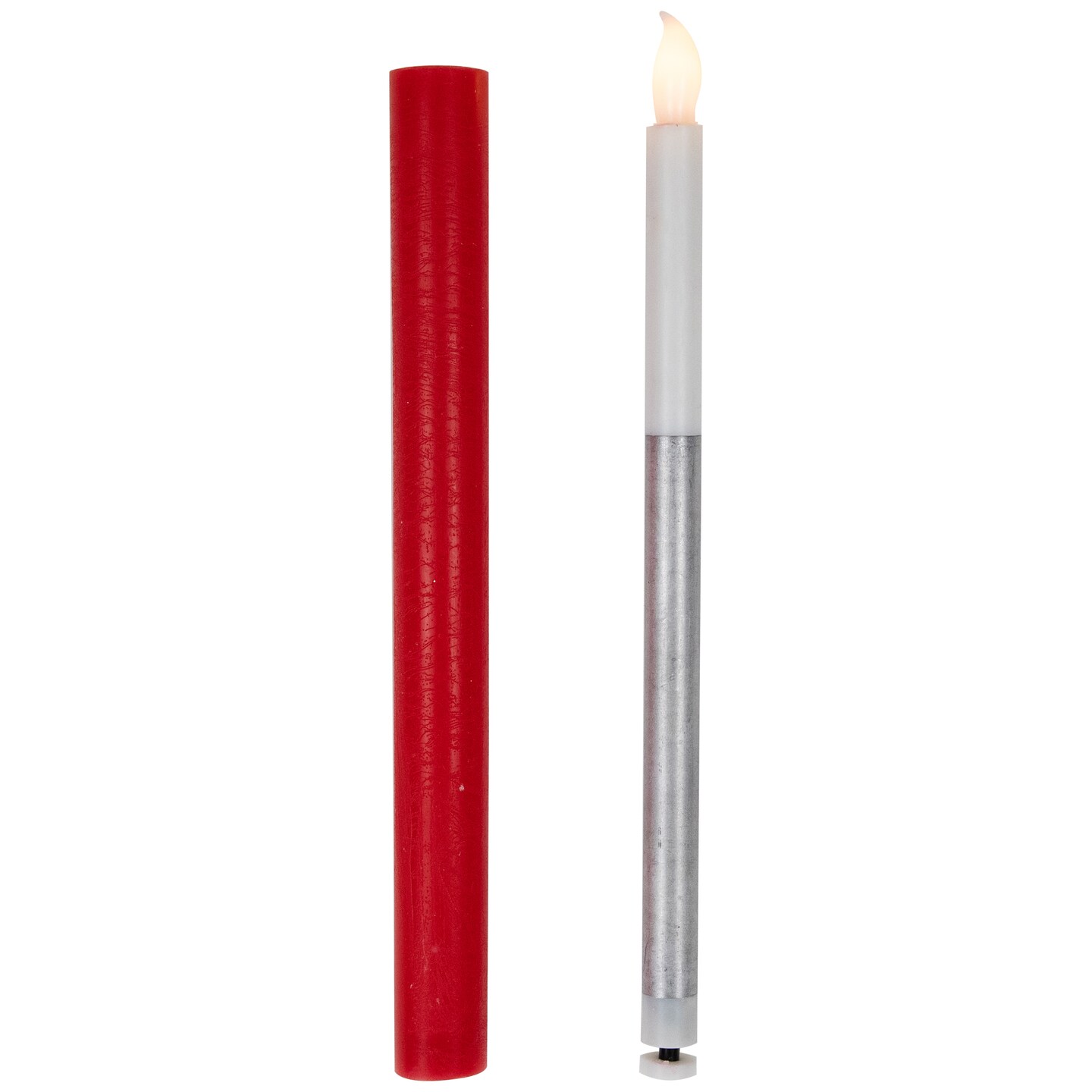 Northlight LED Flickering Flameless Taper Christmas Candles - 9.75&#x22; - Red - Set of 4