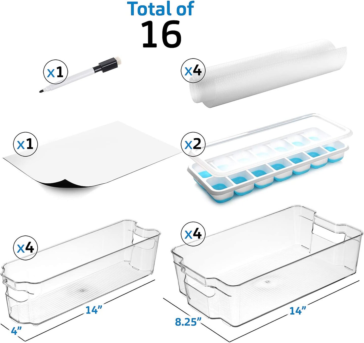 StorageBud Fridge Organizer and Storage Bins - Stackable Storage