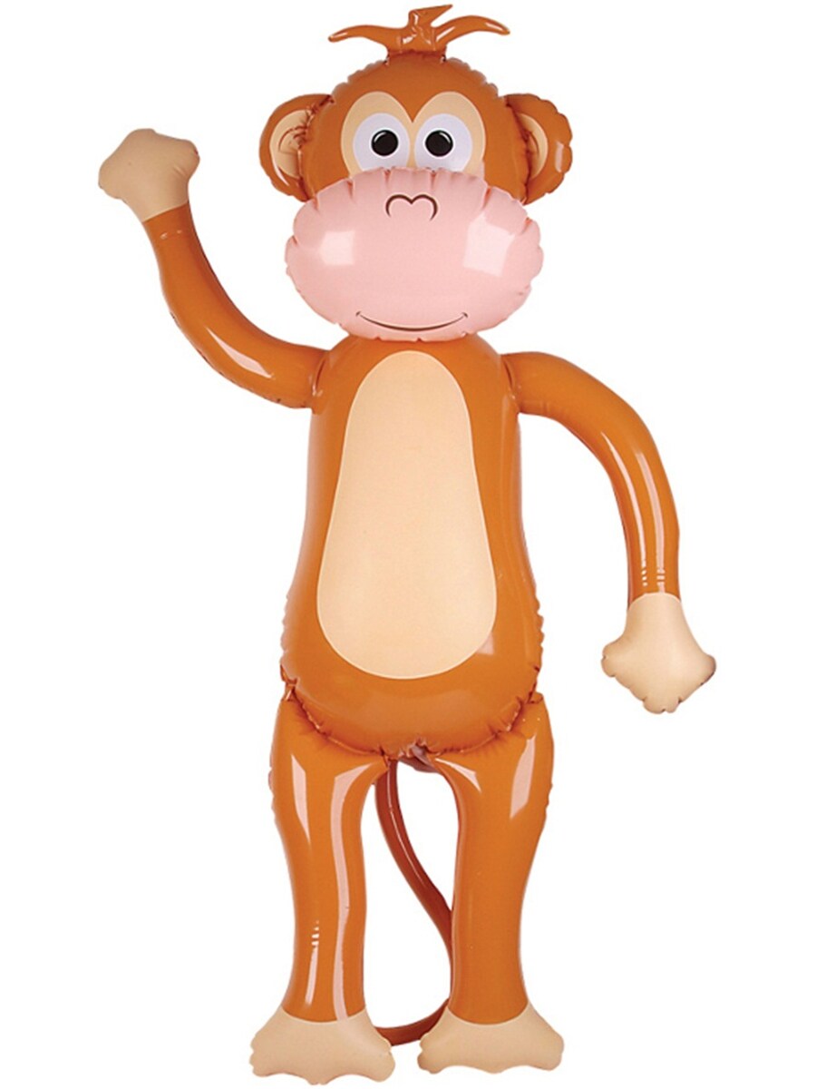 67&#x22; Jumbo Brown Tan Inflatable Monkey Zoo Animal Party Decoration