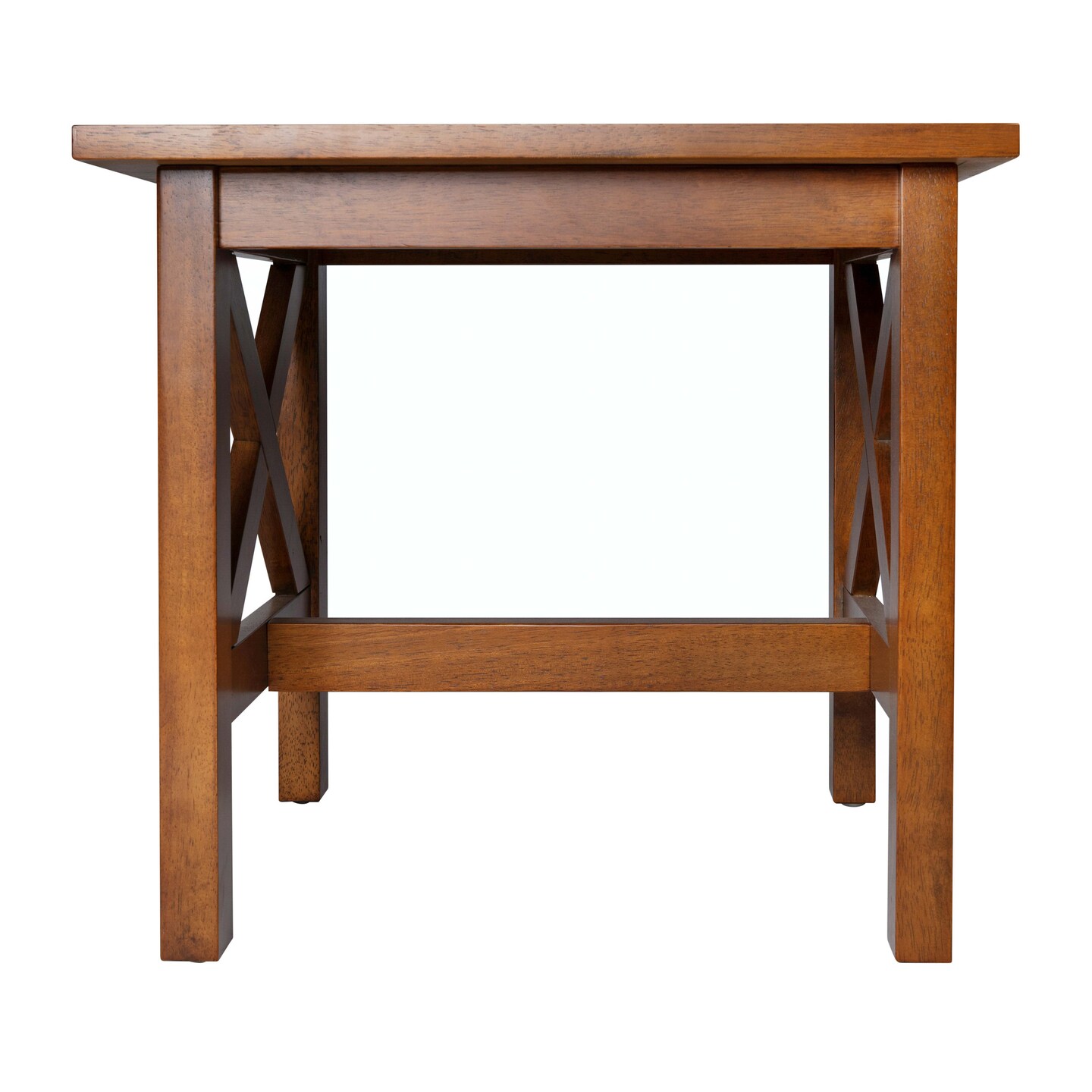Merrick Lane Matty Rustic End Table, Farmhouse Style Solid Wood Accent Table