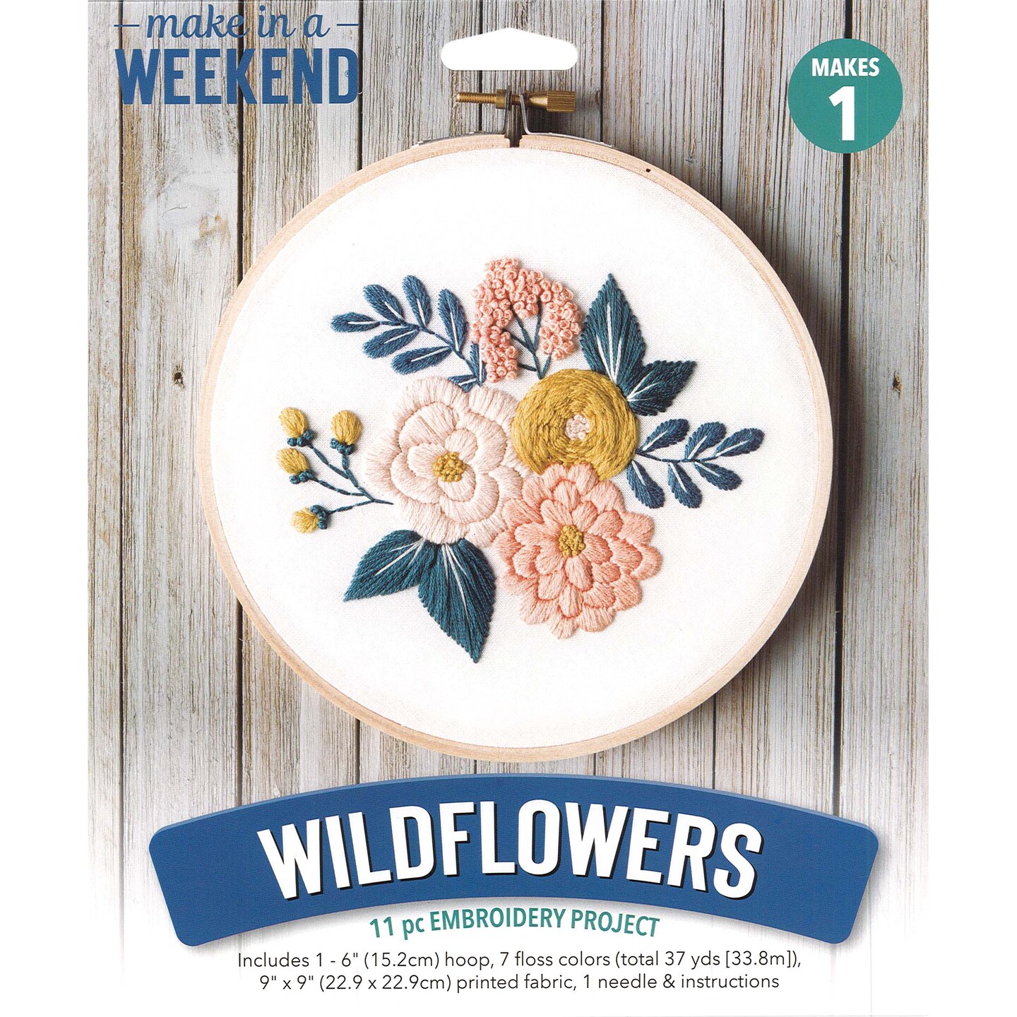 Leisure Arts Embroidery Kit 6" Wildflowers- embroidery kit for beginners - embroidery kit for adults - cross stitch kits - cross stitch kits for beginners - embroidery patterns