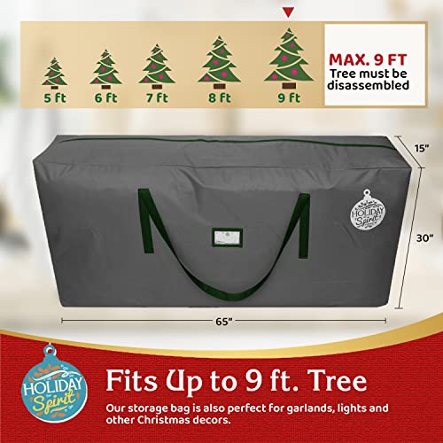 Christmas Tree Storage Bag - Heavy-Duty Tree Bag with Durable Reinforced Handles &#x26; Zipper, Waterproof Storage Bag Protects from Moisture &#x26; Dust (Fits a 9FT Tree, Charcoal)