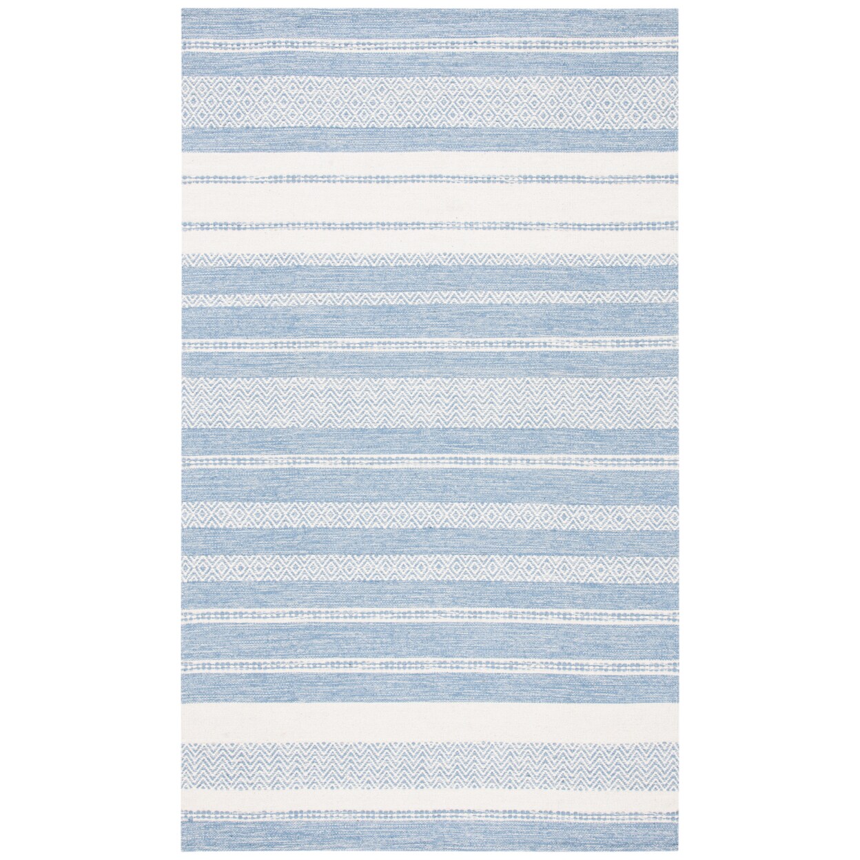Safavieh Striped Kilim Stk503A Handwoven Ivory /Blue Rug Traditional Flat Weave