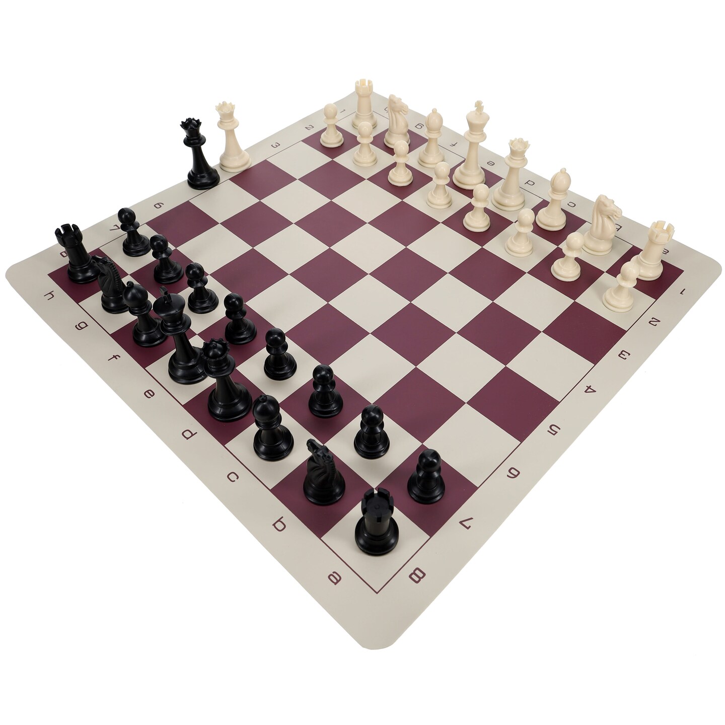 WE Games Best Value Tournament Chess Set - Plastic Staunton Chess Pieces and Roll-Up Vinyl Chess Board