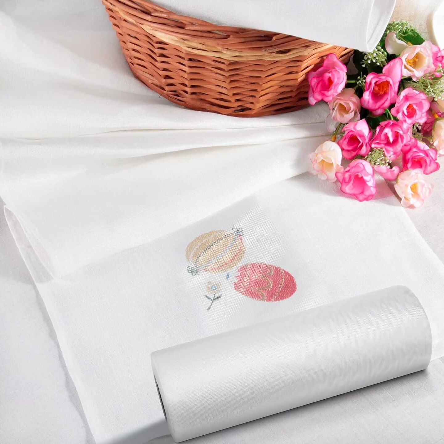 Wash Away Water Soluble Embroidery Stabilizer Backing & Topping 9 “ x 50 Yd roll, Medium Weight - Cut into Variable Sizes for Machine Embroidery and Hand Sewing