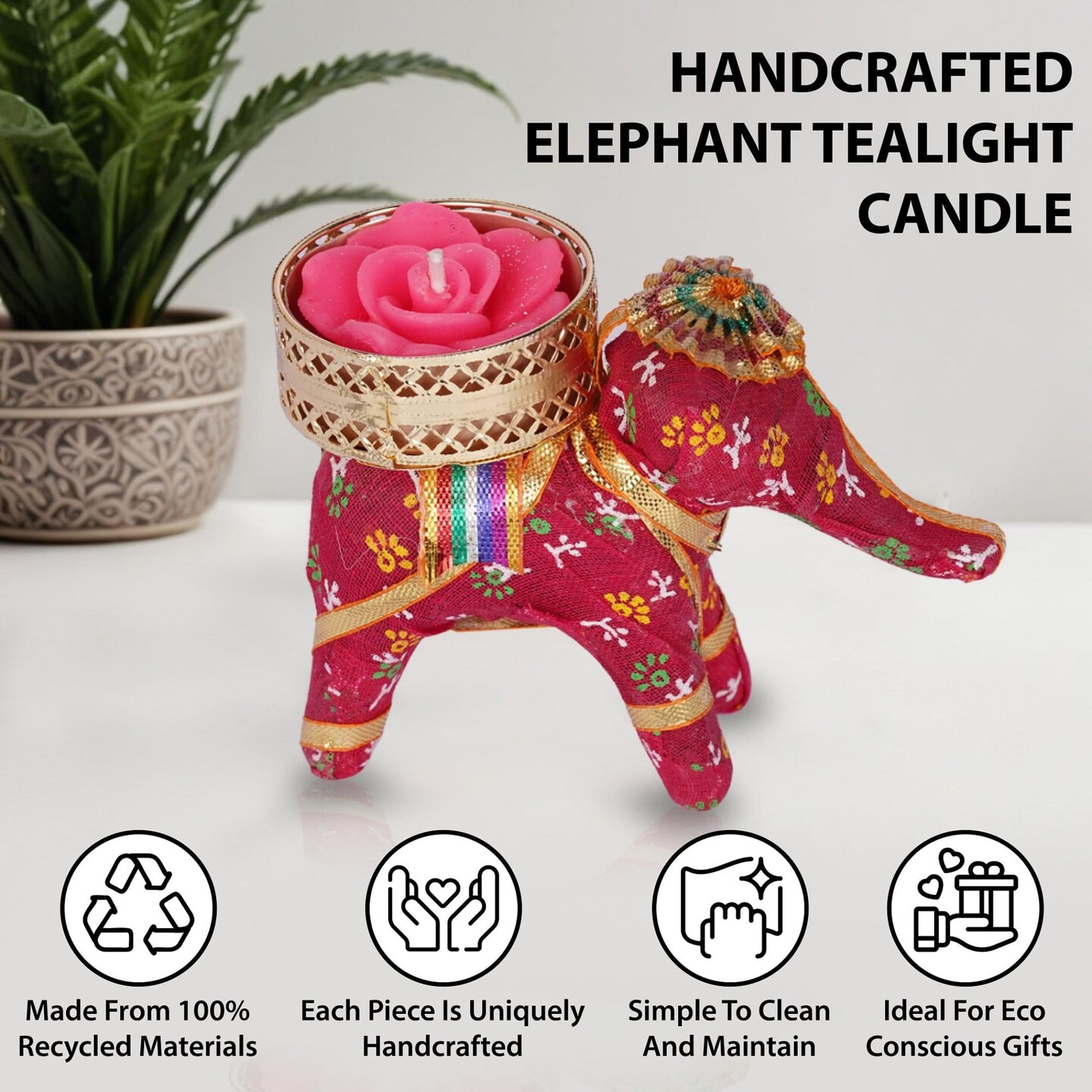 Elephant Tea Light Candle Holders Indian Festival of Light Decorative Candle Stand for Diwali Christmas Thanksgiving Housewarming Gift T-light Holder for Centerpiece Dining Table Home Decor