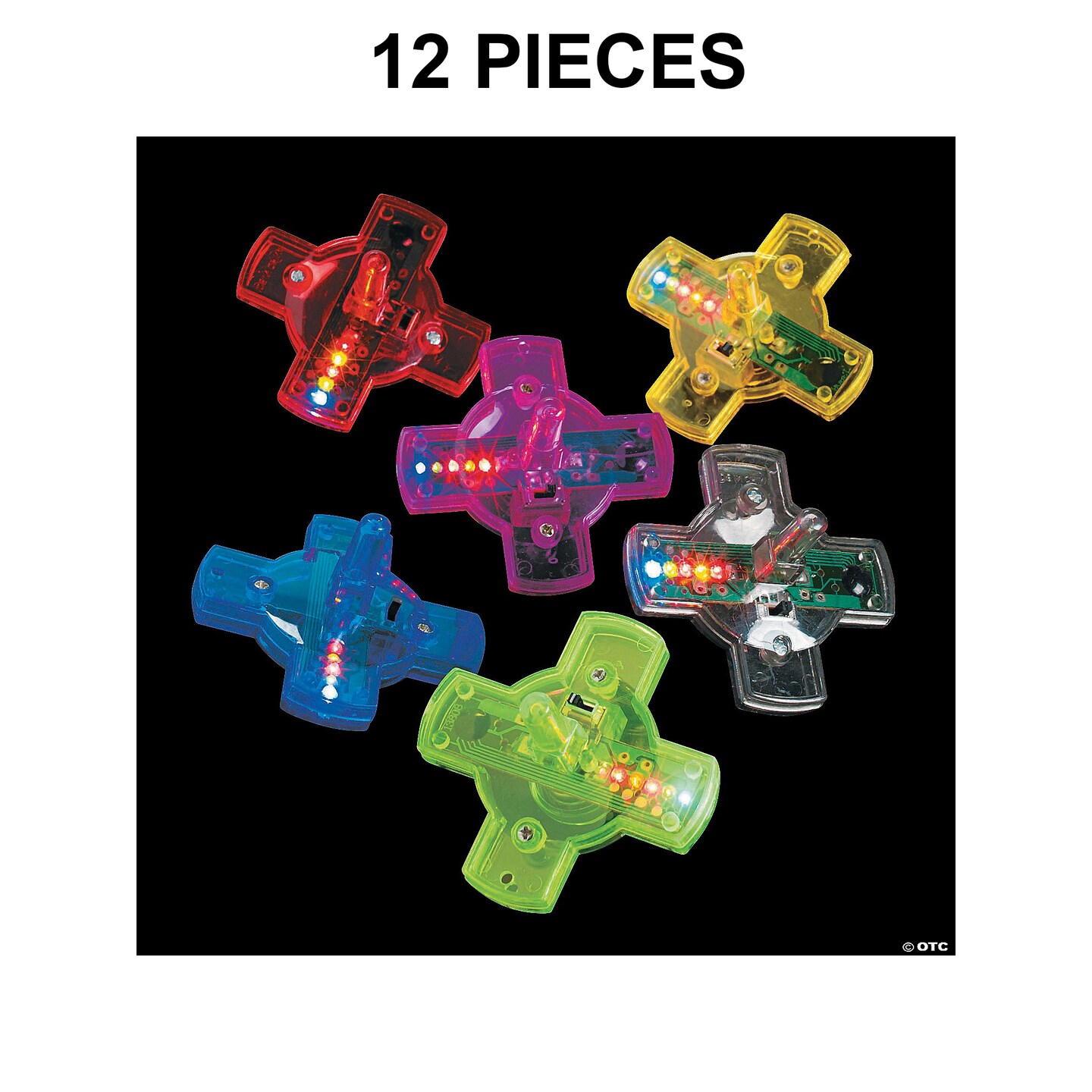 Light-Up Spin Tops - 12 Pc.