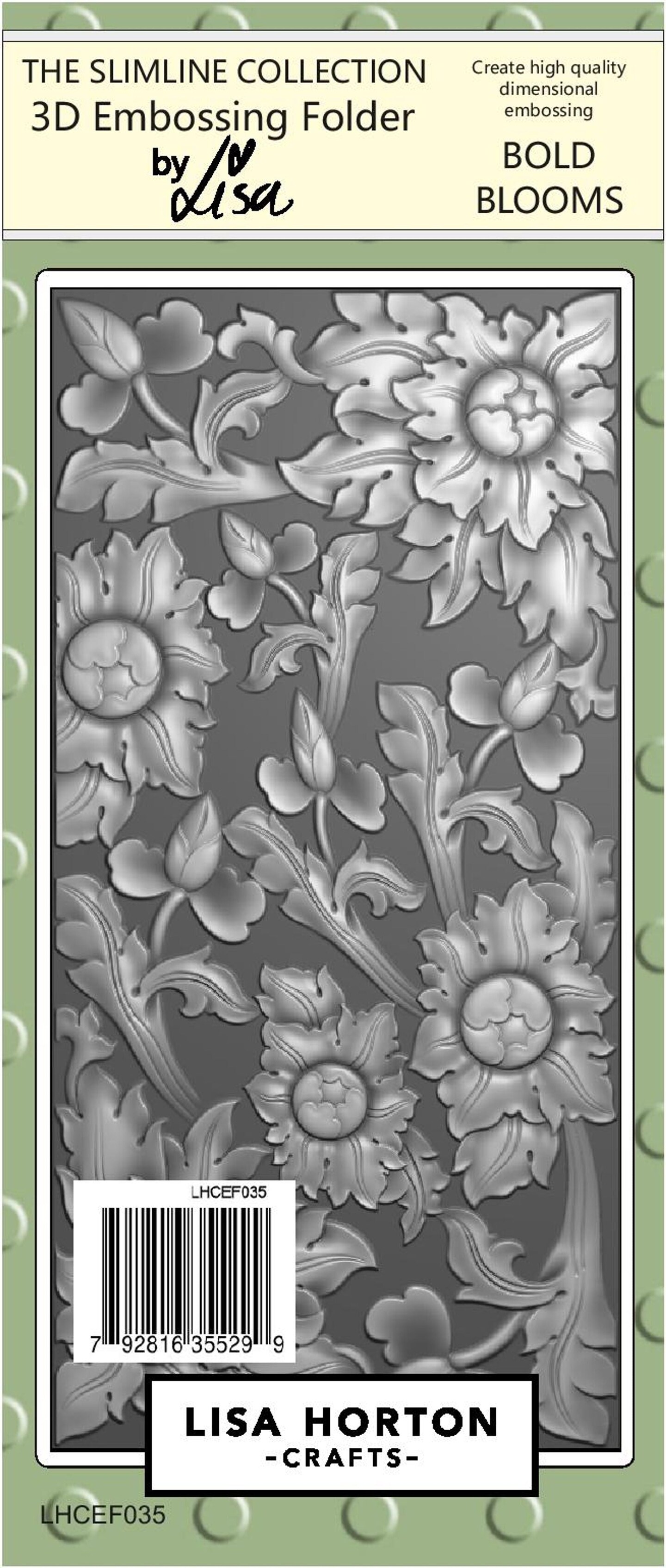 Lisa Horton That Craft Place Bold Blooms Slimline 3D Embossing Folder