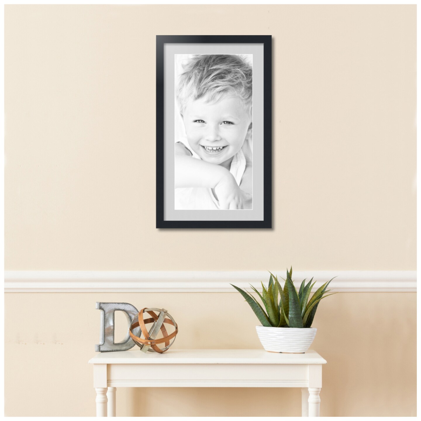 ArtToFrames 16x28" Matted Picture Frame with 12x24" Single Mat Photo Opening Framed in 1.25" Black and 2" Mat (FWM-3926-16x28)