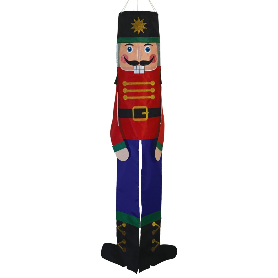In the Breeze 5061 Nutcracker 40 Inch Breeze Buddy Windsock - Hanging Christmas Decoration - Outdoor Holiday D&#xE9;cor