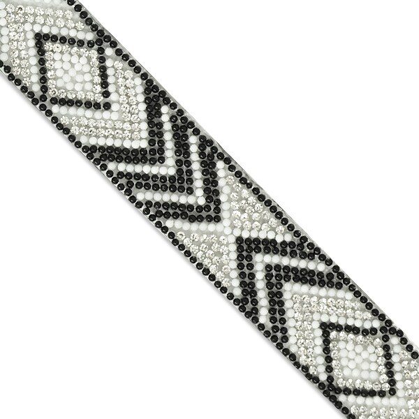 1&#x22; Olowin Iron On Rhinestone, Versatile, Beaded Trim, 5-Yard Cut