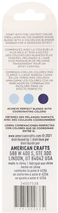American Crafts - Sketch Markers Collection - Dual Tip - Chisel and Fine Point - Glacier 3 Pack 34007538