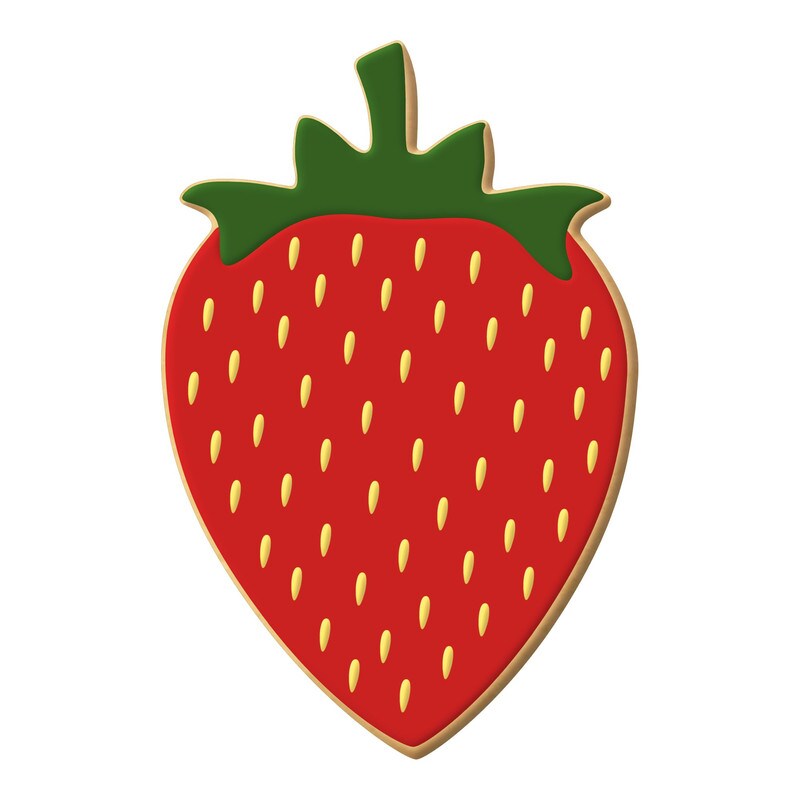 Strawberry Cookie Cutter 3.5 in, CookieCutter.com, Tin Plated Steel, Handmade in the USA