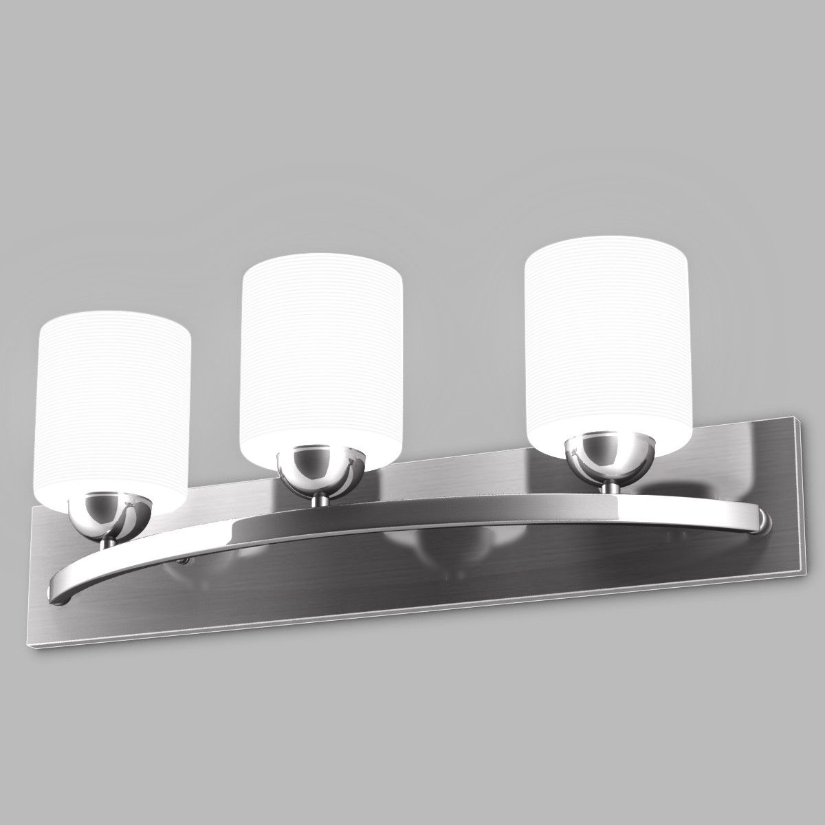 Costway 3 Light Glass Wall Sconce Modern Pendant Lampshade Fixture Vanity Metal Bathroom