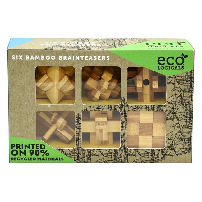 Project Genius EC003 Ecological Wooden Brain Teaser Puzzle, Pack of 6