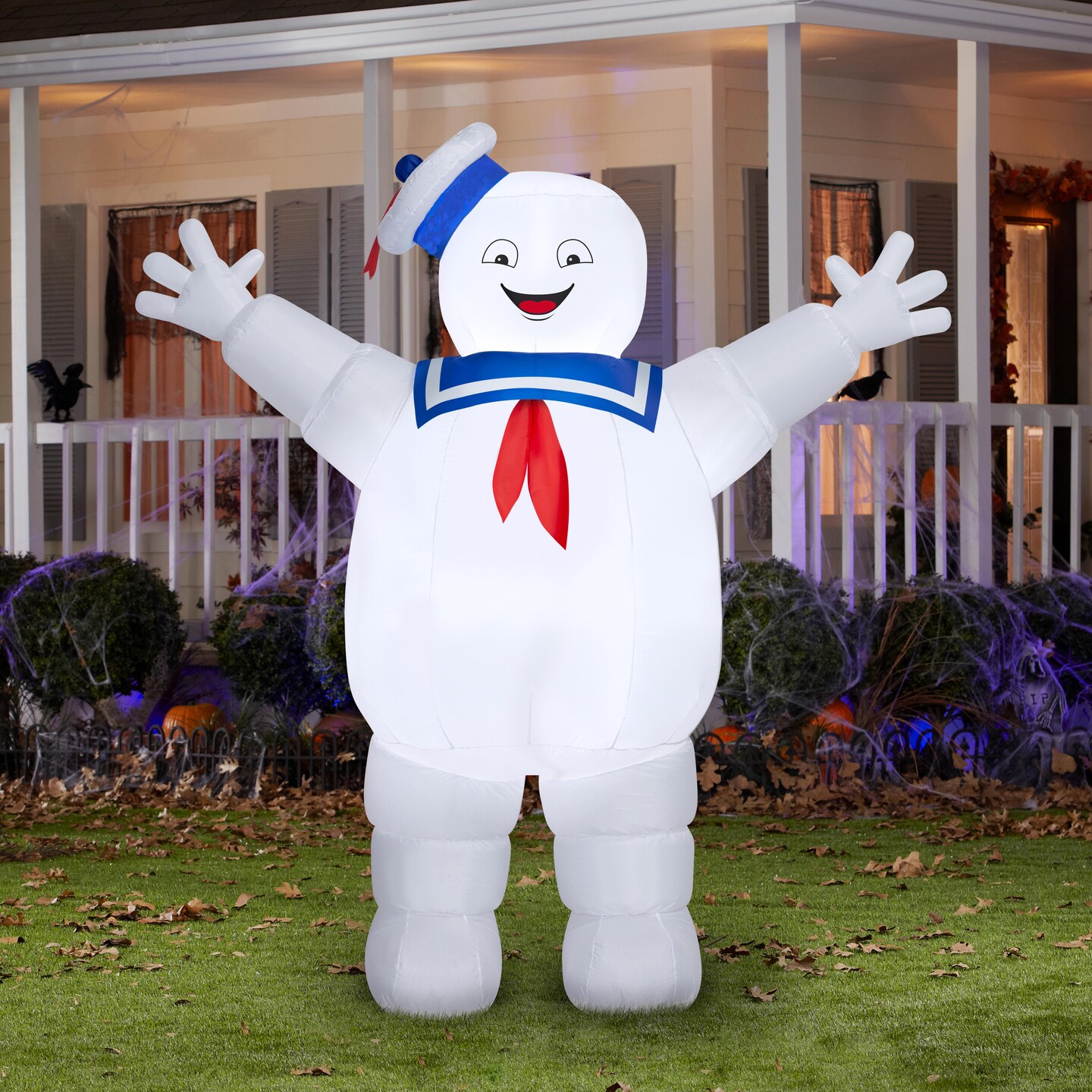 7' Gemmy Airblown Giant Ghostbusters Stay Puft Marshmallow Man Yard Decoration 552064