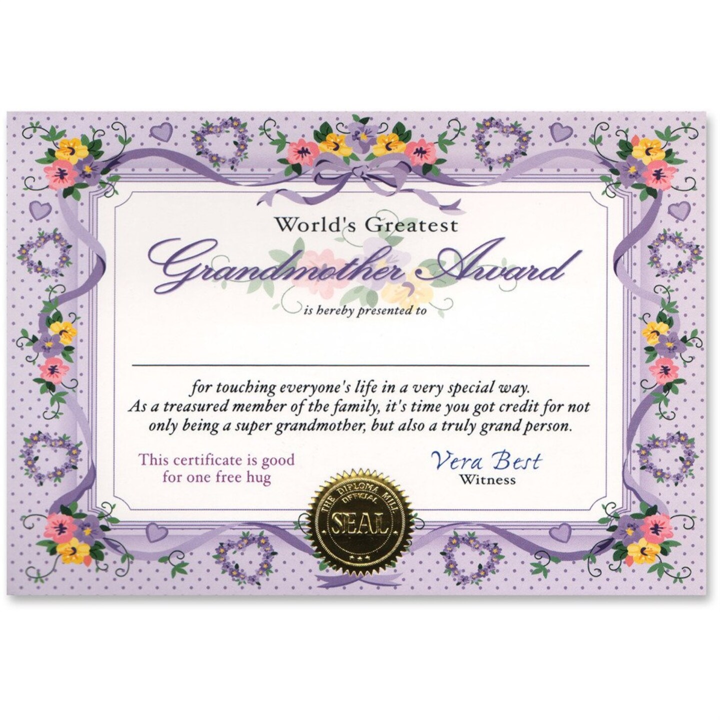 World's Greatest Grandmother Certificate (Pack of 6) Michaels