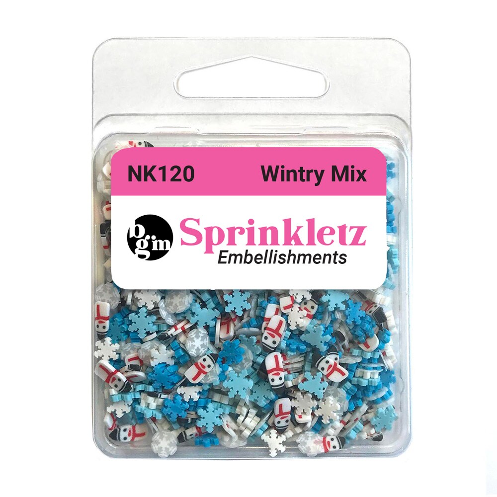 Buttons Galore Colorful Polymer Clay Embellishments for Craft Scrapbooks Cardmaking (Wintry Mix, 1,800 Pieces - 36 Grams)
