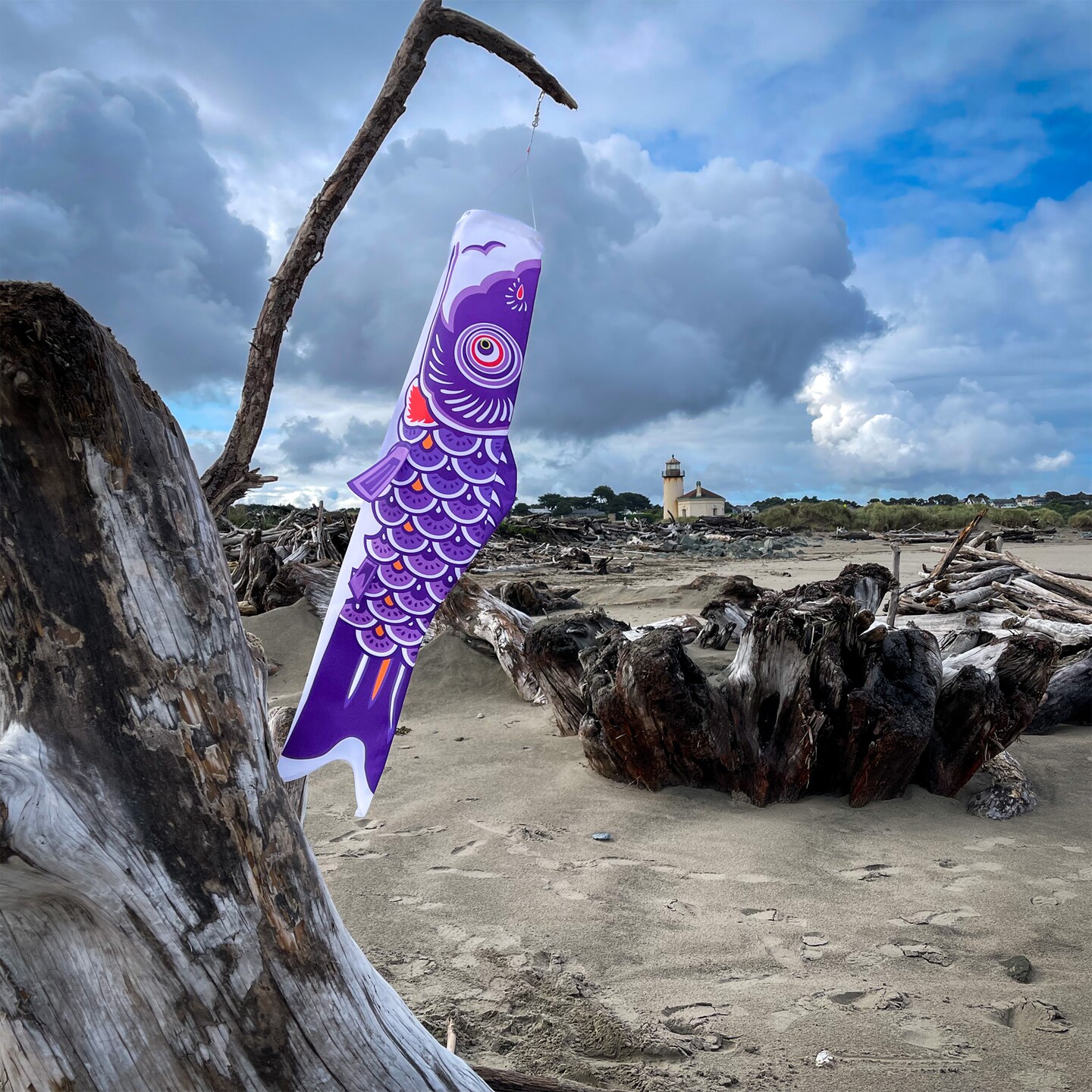 In the Breeze Koi Fish Windsock, 36-Inch, Purple