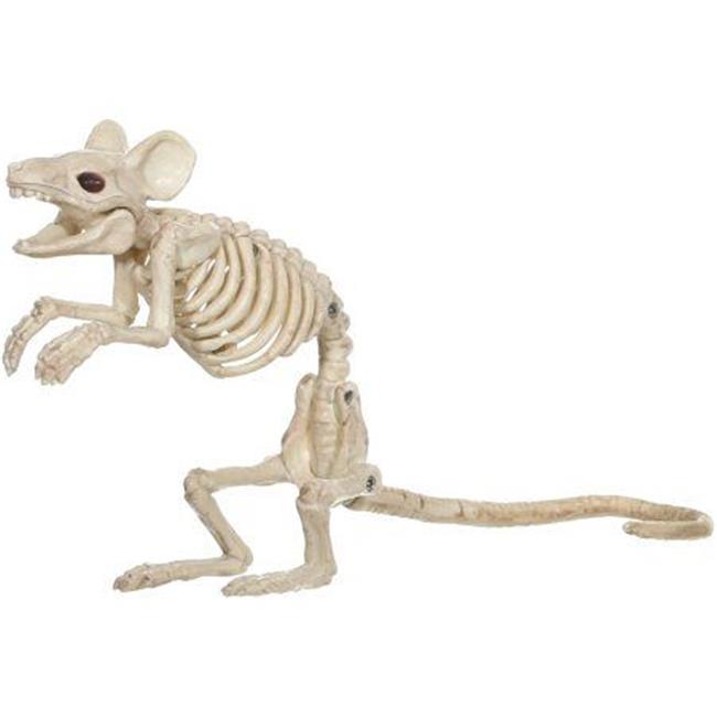 Morris Mouse Standing Skeleton Halloween Decoration, Natural Bone