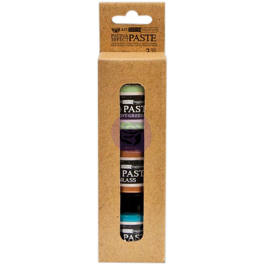 Finnabair Art Extravagance Patina Effect Paste Set-Mint Green, Blue, Brass; 1.7 Fl Oz Each