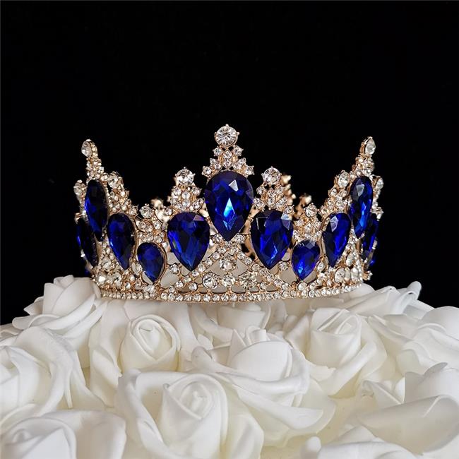 Tian Sweet 34014-RB 13 oz Royal Blue Queen Crown Cake Topper
