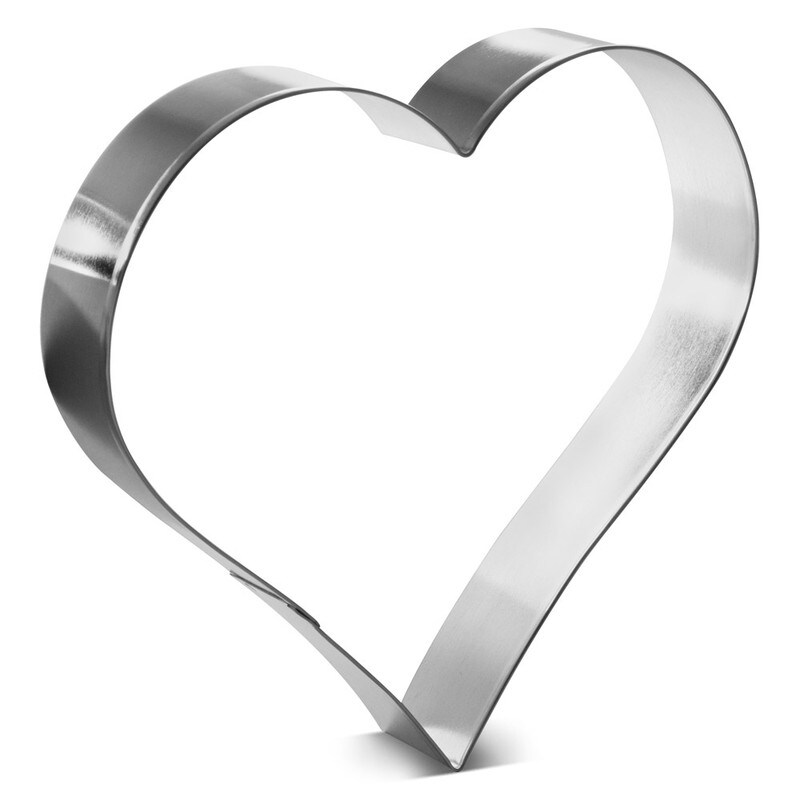 Heart Cookie Cutter 5.5 in, CookieCutter.com, Tin Plated Steel, Handmade in the USA