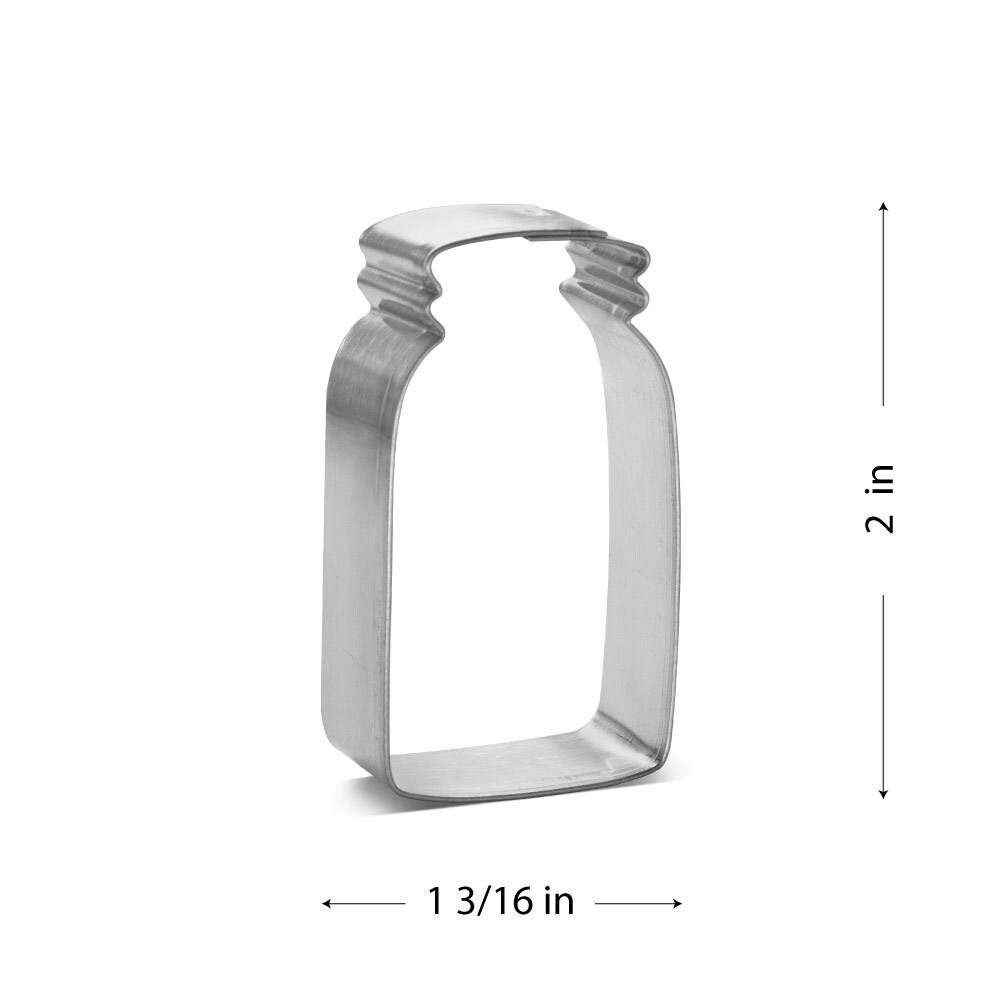 Mini Mason Jar Cookie Cutter 2 in M184 - CookieCutter.com - USA Tin Plated Steel
