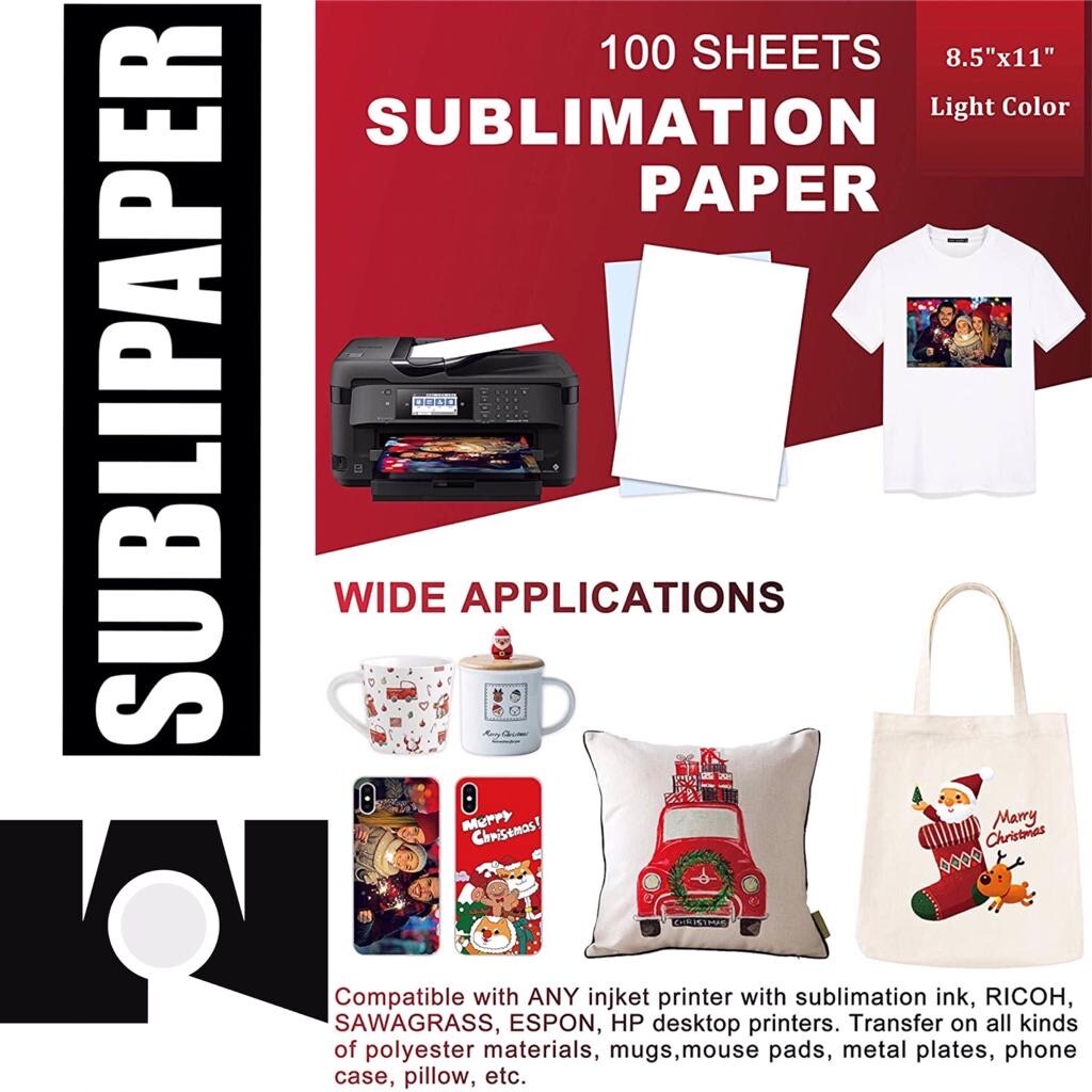 SUBLIPAPER Dye Sublimation Transfer Paper for Sawgrass, Epson and Brother 200 Sheets 8.5&#x22;x11&#x22; per Pack