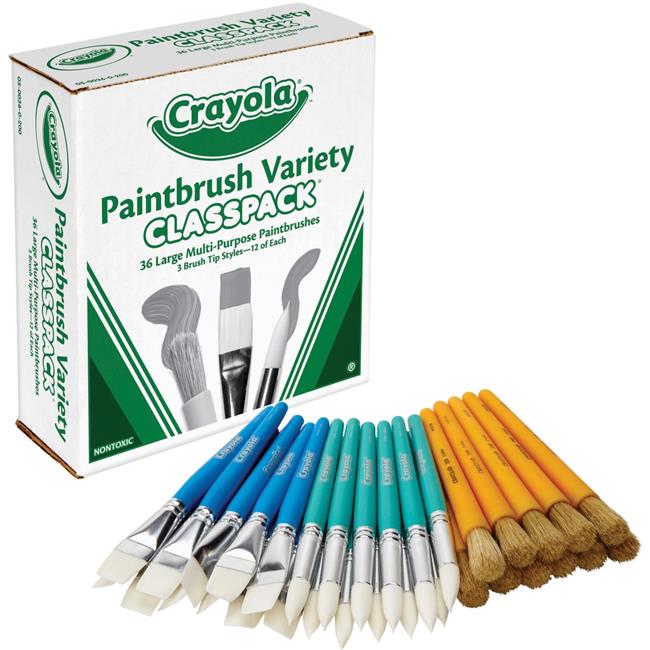 Crayola Paintbrush Variety Classpack, 36 Count - Oak
