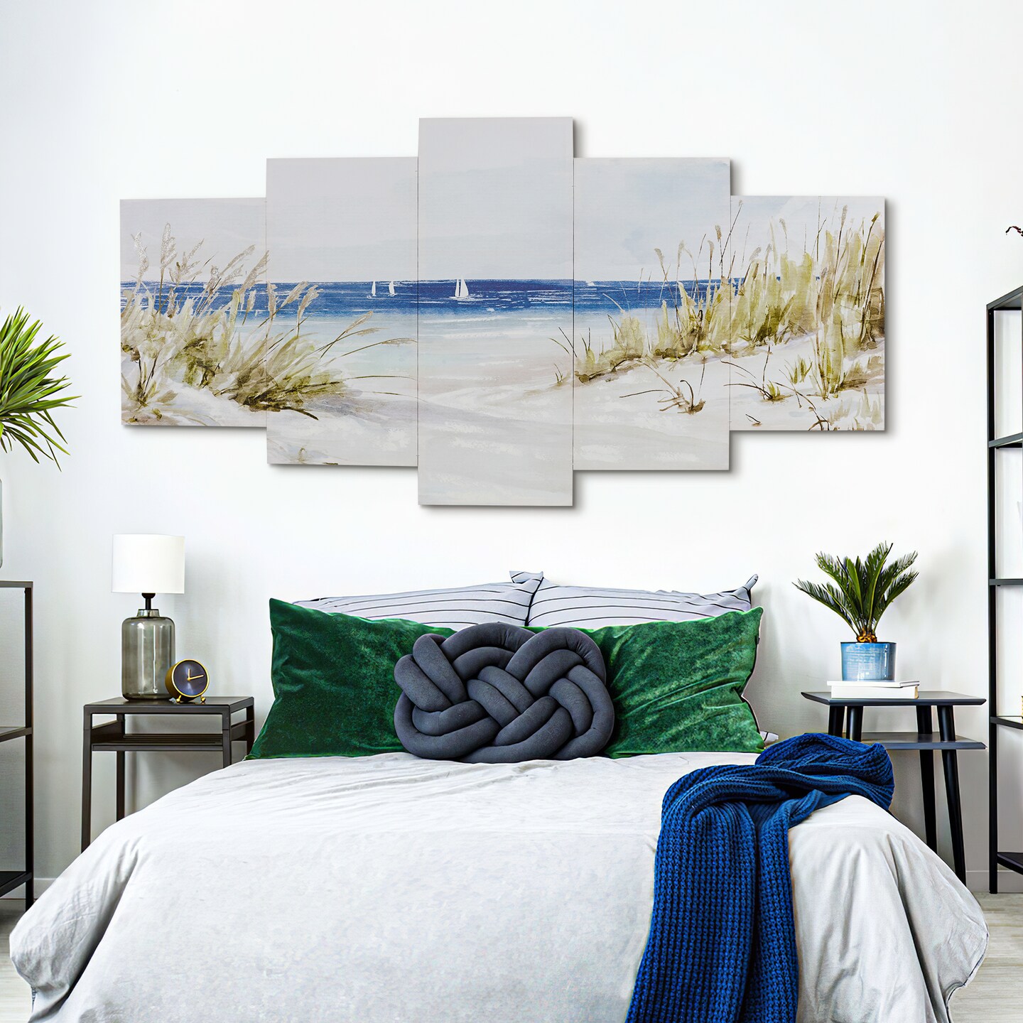 16&#x22;x40&#x22; Ocean Beach Pictures Wall Decor Canvas Wall Art 5 Piece Framed Wall Art