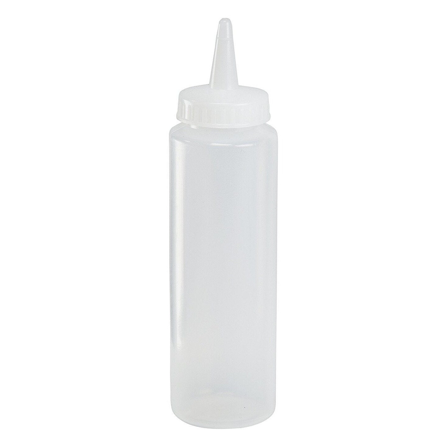 nicebottles Clear Glass Beverage/Sauce Bottles, 12 Oz, White Caps - Case of  12