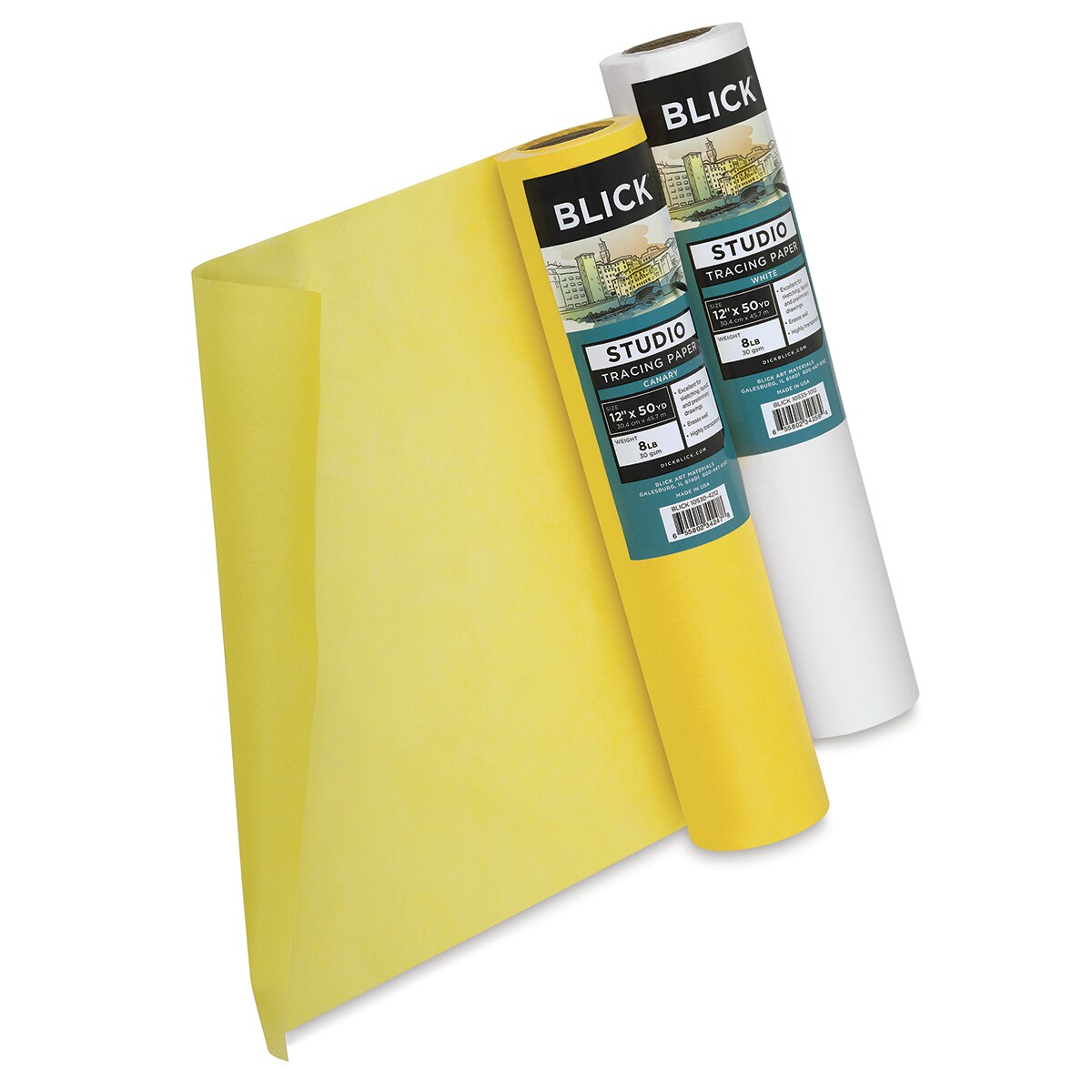 Blick Studio Tracing Paper Roll 12" x 50 yds, Canary Michaels