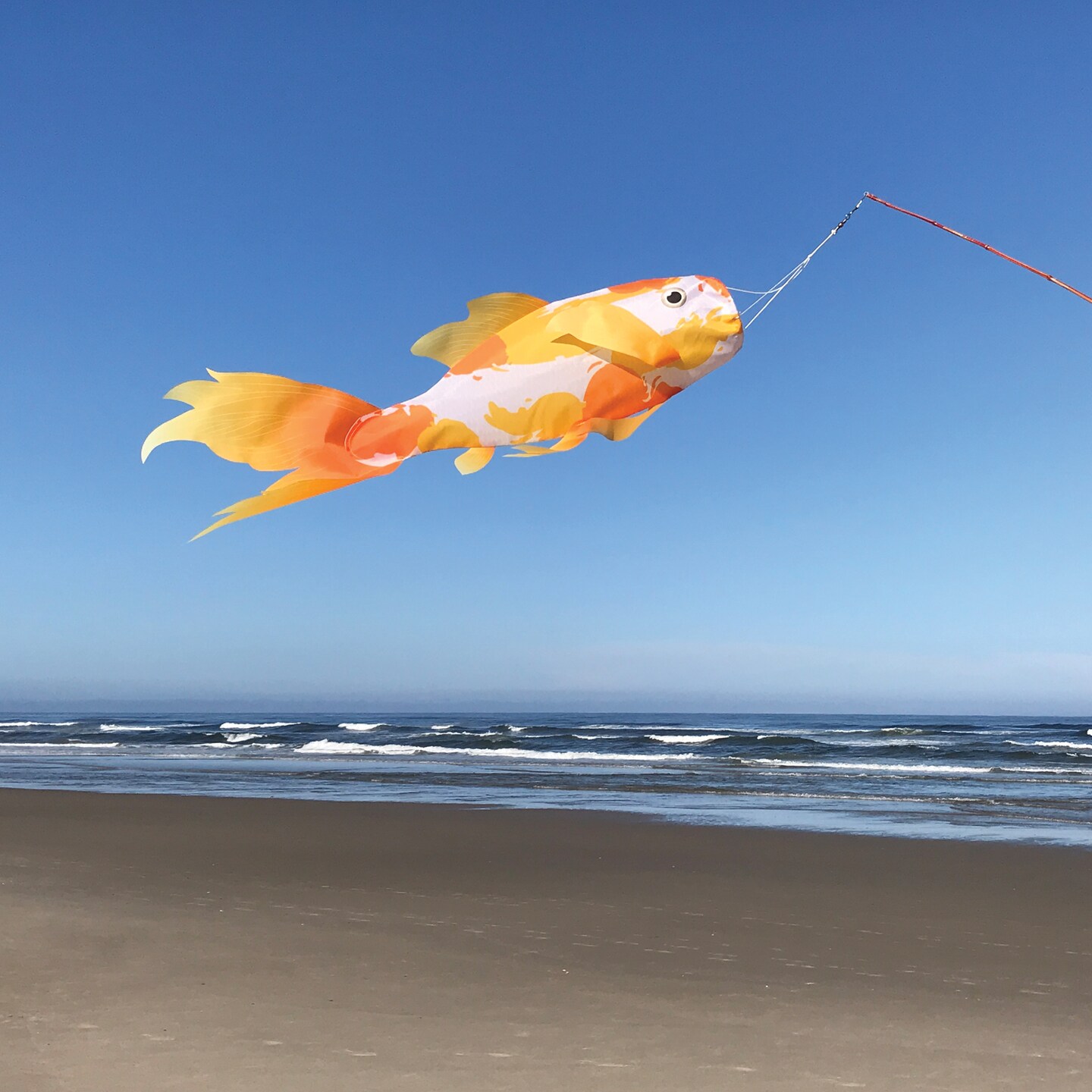 In the Breeze 5155 - Yellow Koi 30" Fish Windsock - Realistic Koi Fishsock