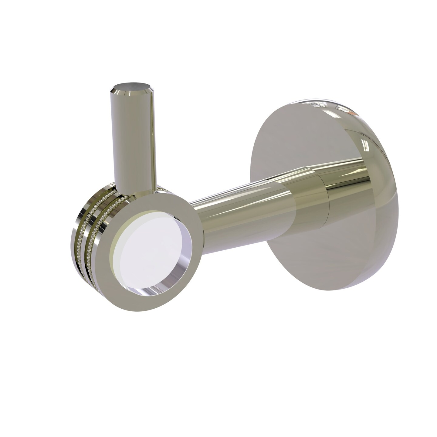 Clearview Collection Robe Hook With Dotted Accents - Polished Nickel