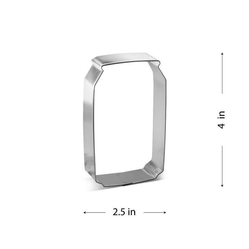 Soda Beer Can Cookie Cutter 4 in, CookieCutter.com, Tin Plated Steel, Handmade in the USA
