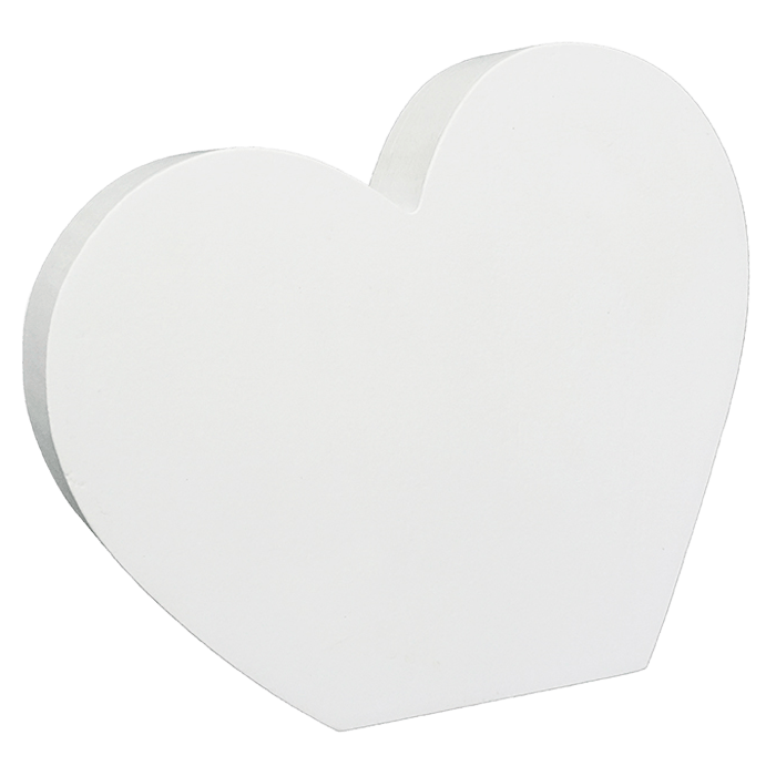 White Coated Wood Heart Block (Sublimation) 5.90&#x22; x 5.11&#x22;
