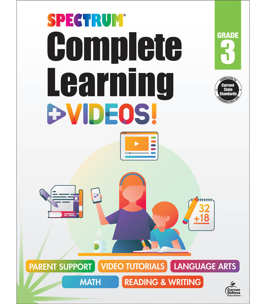 Spectrum Complete Learning + Videos 3rd Grade Workbook All Subjects ...