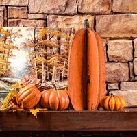 17 in. Unfinished Slotted Pumpkin