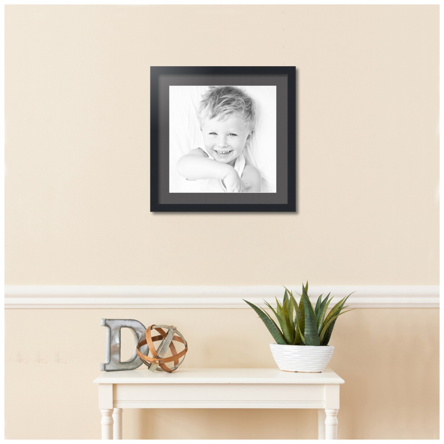 ArtToFrames 20x20" Matted Picture Frame with 16x16" Single Mat Photo Opening Framed in 1.25" Black and 2" Mat (FWM-3926-20x20)