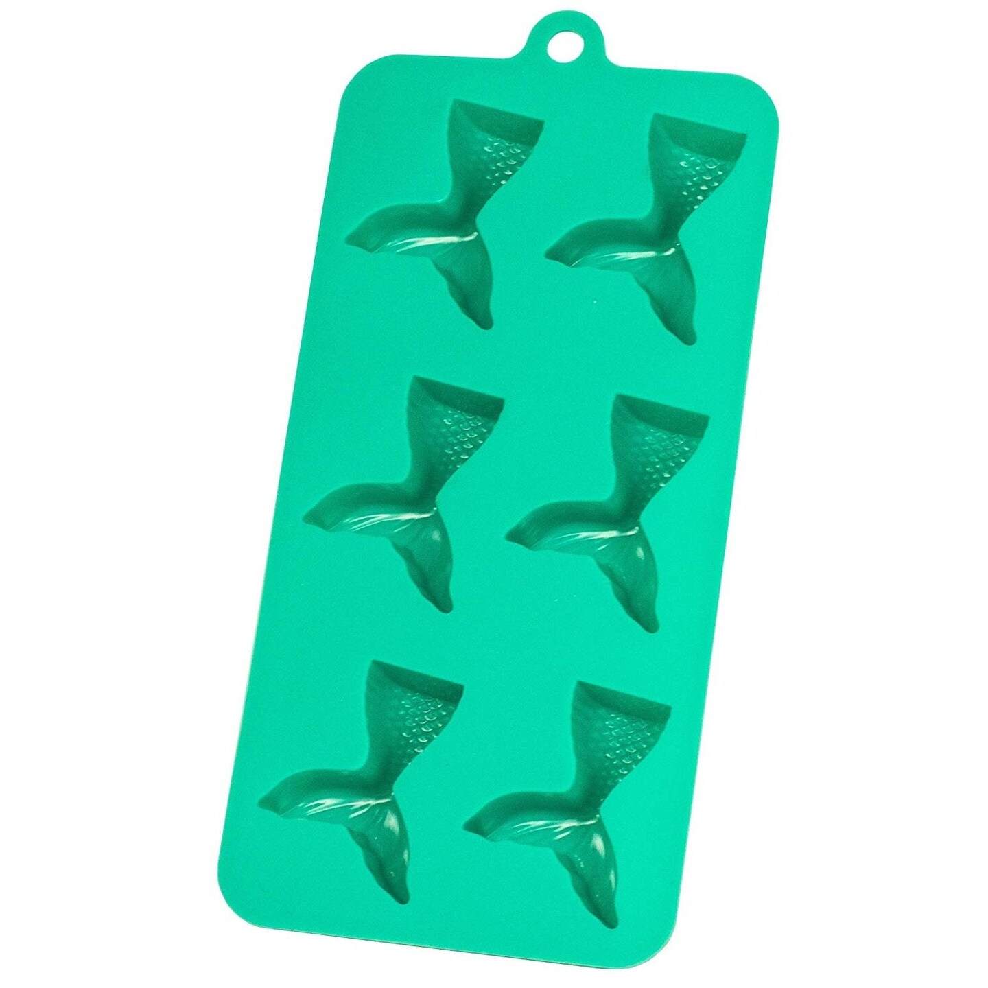 HIC Green Silicone Mermaid Tail Shape Ice Cube Tray and Baking